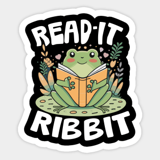 Read It Ribbit - For Frog Book Reading Lovers Sticker